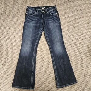 Silver Jeans Co Suki‎ Mid Rise Bootcut Dark Wash Denim Blue Jeans W28 L30